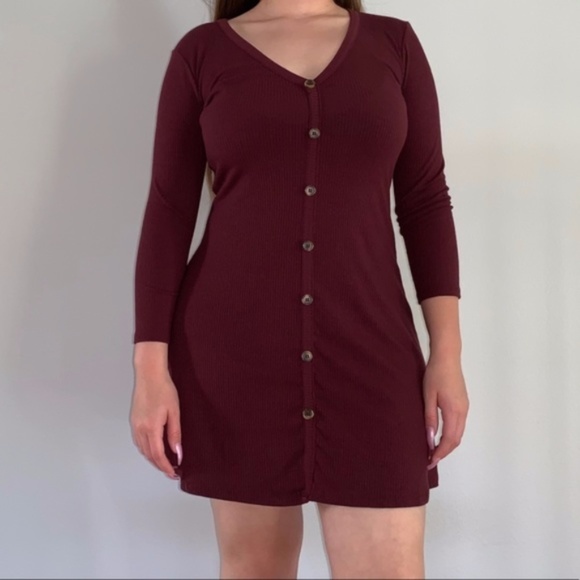 Forever 21 Dresses & Skirts - Forever 21 long sleeve burgundy dress